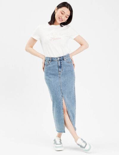 T-shirt manches courtes blanc femme