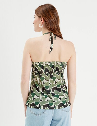 Bustier bretelles nouées vert femme