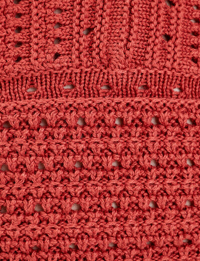 Débardeur cropped crochet vieux rose femme