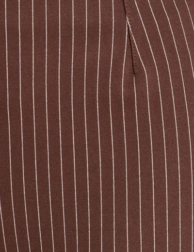 Pantalon large taille haute marron chocolat femme