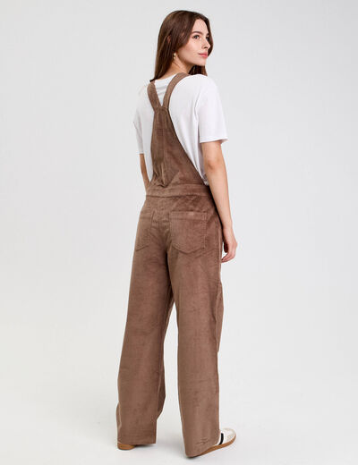 Salopette en velours taupe femme