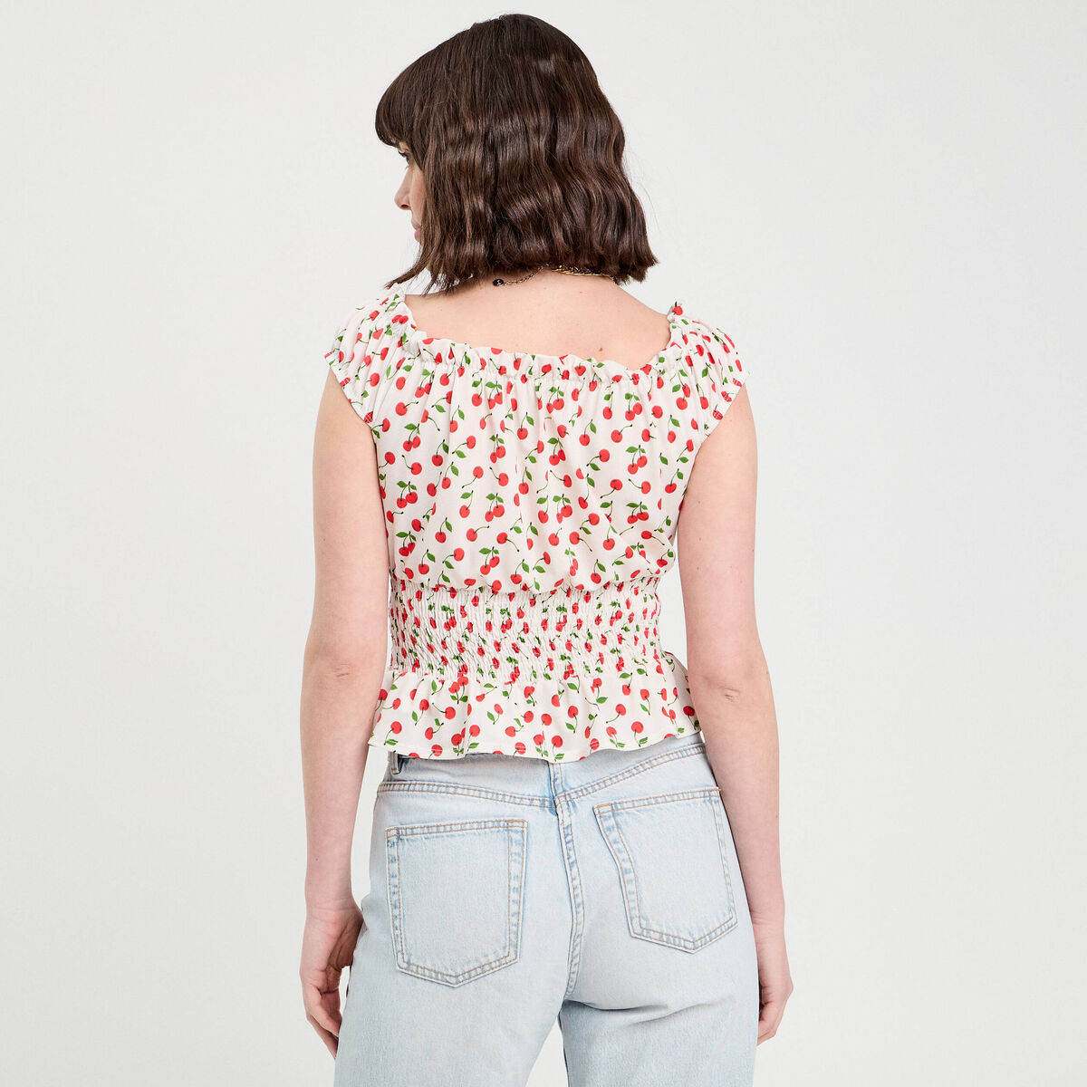 Blouse manches courtes blanc femme