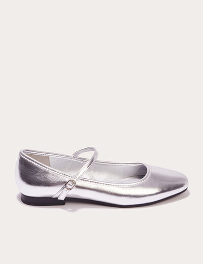 Ballerines plates gris argent femme