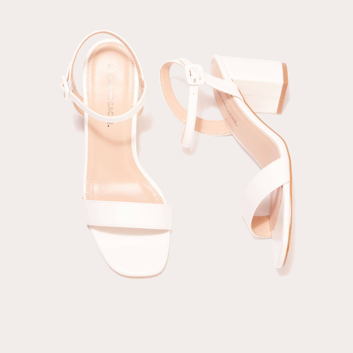 Sandales à talons blanc femme