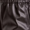 Pantalon cargo simili cuir noir femme