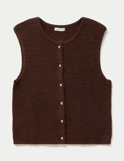 Gilet sans manches marron fonc&eacute; femme