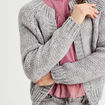 Gilet manches longues gris clair femme