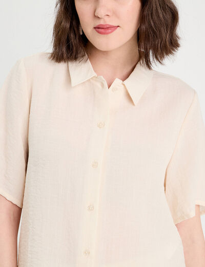 Chemise manches courtes ecru femme