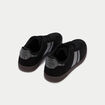 Baskets basses &agrave; lacets denim noir enduit femme