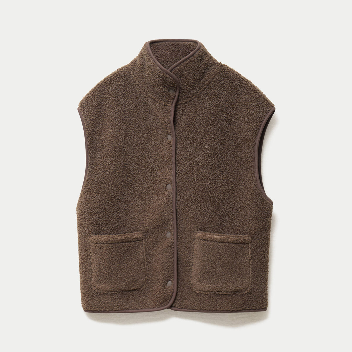 Veste sans manches effet polaire taupe femme