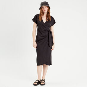 robe midi portefeuille noir femme Robe midi portefeuille noir femme