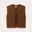 Gilet sans manches noué marron femme