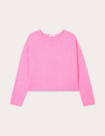 Pull manches longues rose femme