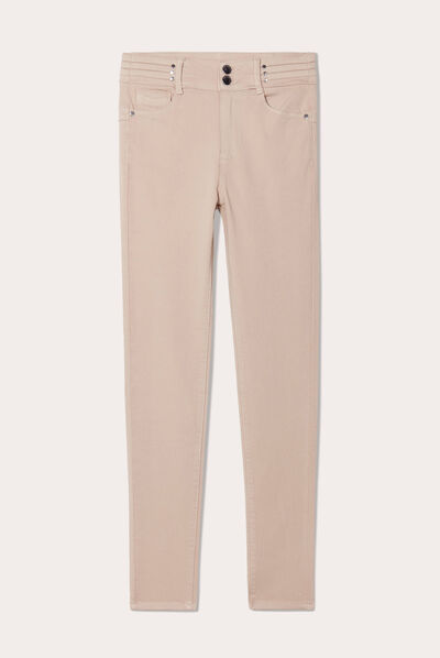 Jeans skinny push up beige femme