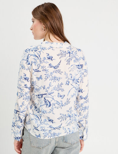 Chemise manches longues blanc femme