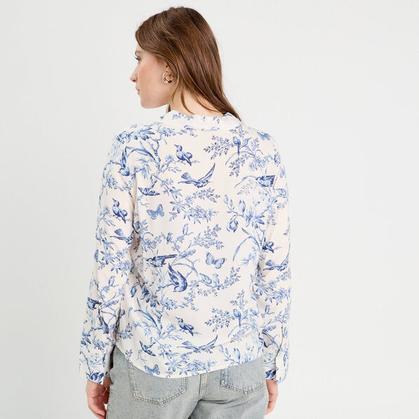 Chemise manches longues blanc femme