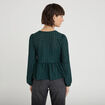 Blouse nou&eacute;e strass vert fonc&eacute; femme