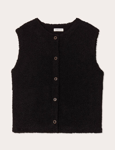 Gilet sans manches effet polaire noir femme