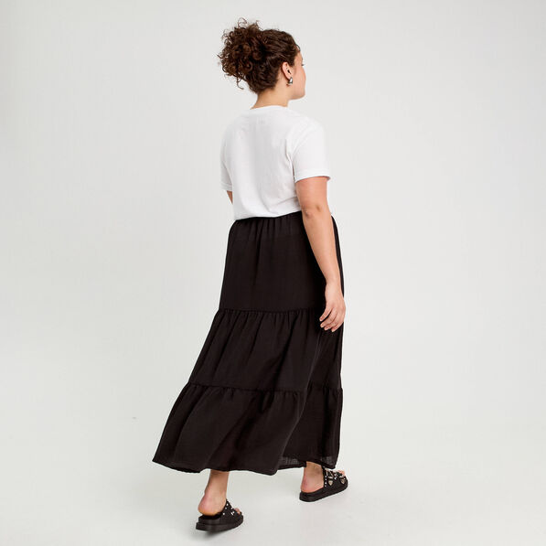 jupe evasee longue noir femme Jupe évasée longue noir femme