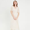 Robe longue évasée dentelle ecru femme
