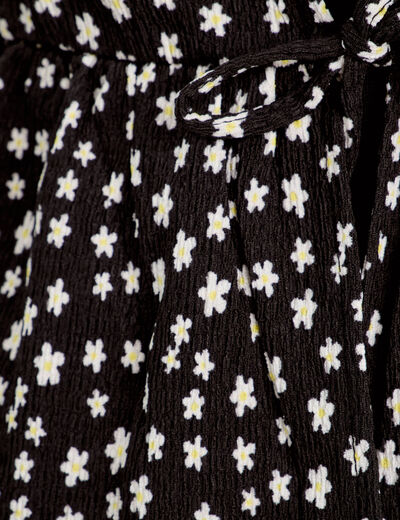 Blouse avec noeuds noir femme