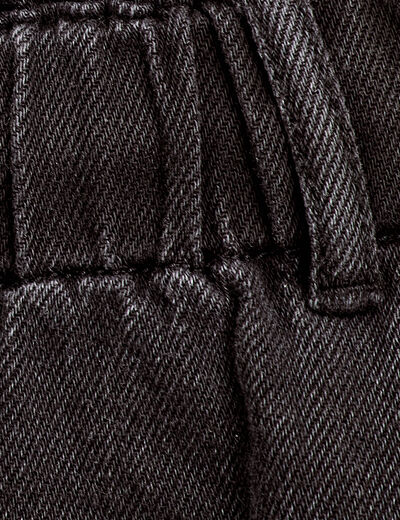 Short flare dentelle en jean denim noir femme