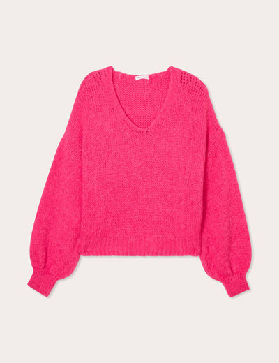 Pull manches longues rose femme