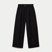 Pantalon large taille haute noir femme