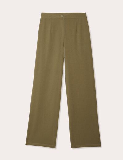 Pantalon large vert kaki femme