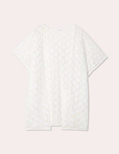 Paréo ajouré blanc femme