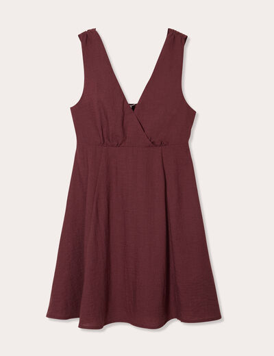 Robe évasée sans manches prune femme