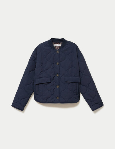 Veste ample manches longues bleu marine femme