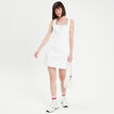 Robe ajustée col laçage jean ecru femme