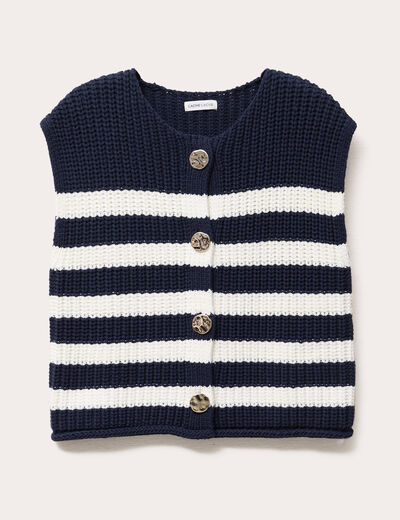 Gilet sans manches bleu marine femme