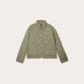 Veste matelassée zippée vert kaki femme