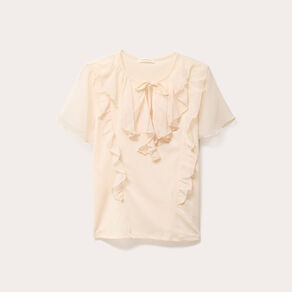 blouse volants ecru femme Blouse volants ecru femme