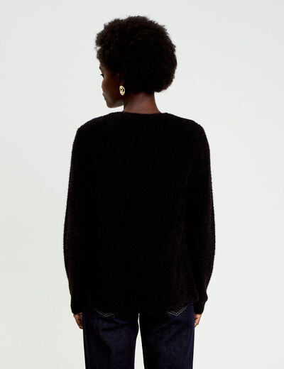 Gilet droit manches longues noir femme