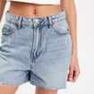 Short droit en jean destroy denim stone femme