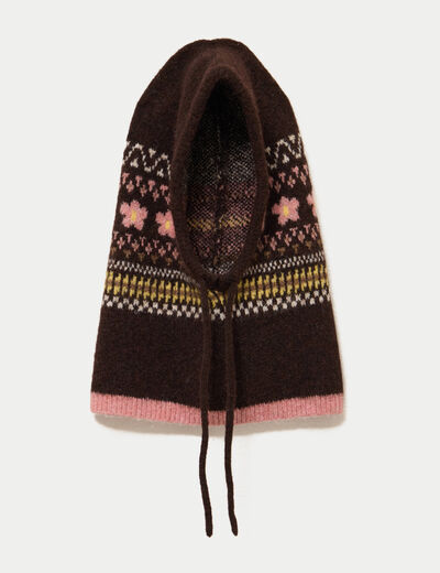 Cagoule marron fonc&eacute; femme