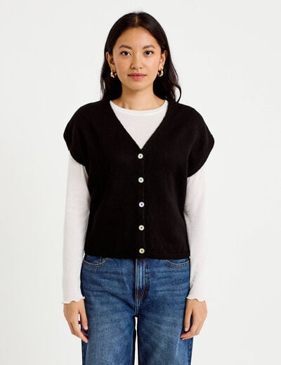 Gilet sans manches noir femme