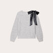 Pull avec noeud gris clair femme