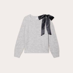 Pull avec noeud gris clair femme