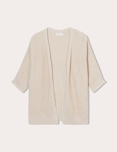 Gilet manches 3/4 beige femme