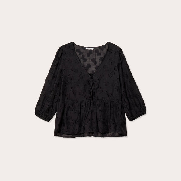 blouse manches 34 noir femme Blouse manches 3/4 noir femme