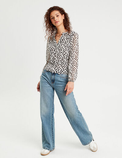 Blouse manches longues blanc femme