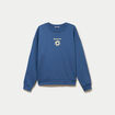 Sweat oversize col rond manches longues bleu fonc&eacute; femme