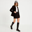 Jupe-short droite avec ceinture amovible noir femme