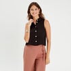 Chemise sans manches noir femme