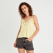 Débardeur col crochet jaune clair femme