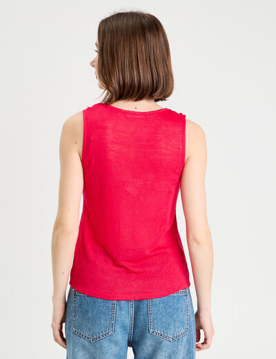 Débardeur sans manches rose vif femme